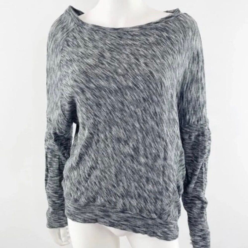 By Anthropologie Heathered Slouchy Asymmetrical Off One Shoulder Sweater L